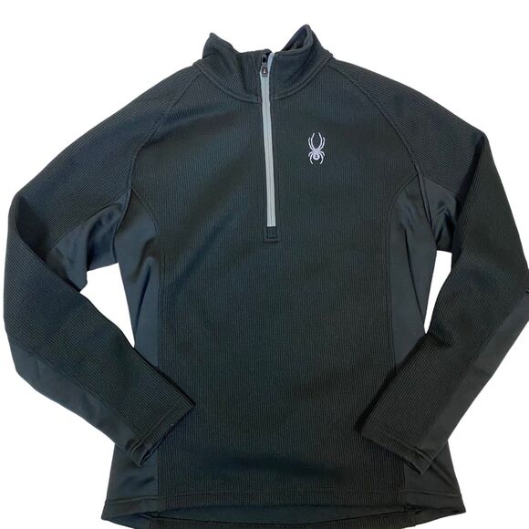 Spyder Mens 1/2 Zip Pullover Outbound Stryke Jacket Black L - Picture 2 of 5